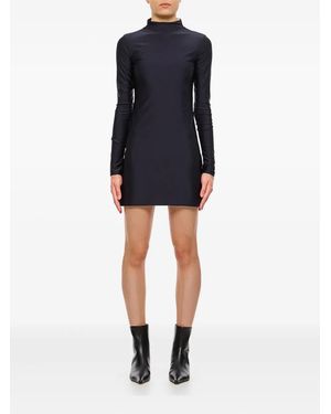 Sportmax Turtleneck Ruched-shoulder Dress - ブルー