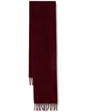 Max Mara Fringed Logo-Embroidered Scarf - Purple