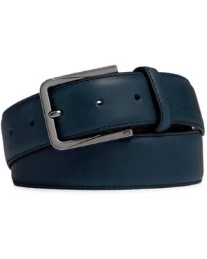 Piquadro Italian-Made Belt With Prong Buckle - Blue