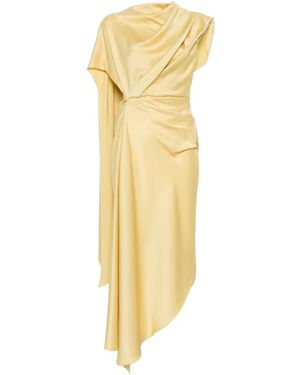 De La Vali Lunessa Draped Asymmetric Dress - Metallic