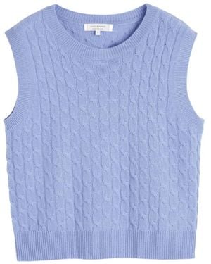 Chinti & Parker Cable-Knit Cashmere Tank Top - Blue