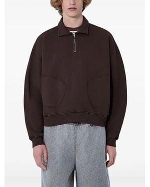 Brain Dead Pullover Mit Kragen Mit Kurzem Reißverschluss - Braun