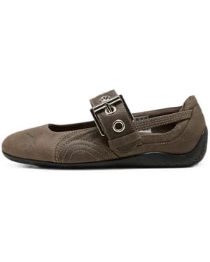 PUMA Speedcat Ballet Buckle-Strap Trainers - Brown