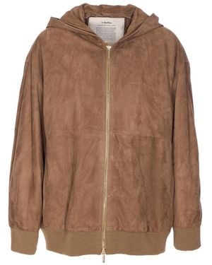 Max Mara Zeno Suede Jacket With Hood - Brown