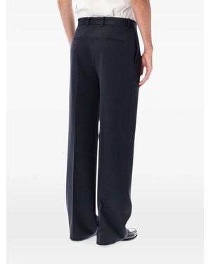 Lardini Pleated Straight-Leg Pants - Blue
