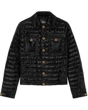 Versace Buttoned Quilted Jacket - Black