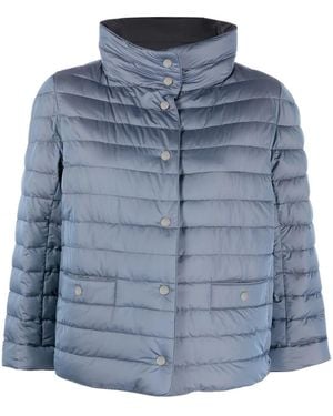 Moorer Cindy High-Collar Padded Jacket - Blue