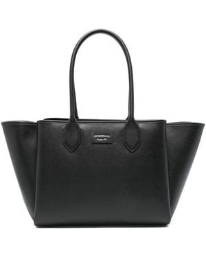 Emporio Armani Leather Tote Bag - Black
