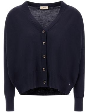Herno V-Neck Virgin-Wool Cardigan - Blue