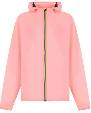 K-Way Le Vrai 3.0 Claude Hooded Zip-Up Jacket - Pink