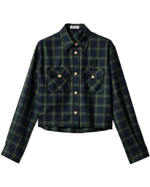 Miu Miu Plaid Shirt - Black