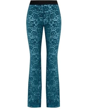 Versace Jeans Couture Lace Flared Trousers - Blue