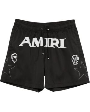 Amiri Logo-Print Swim Shorts - Black