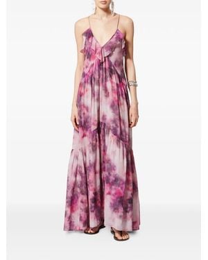 Isabel Marant Vasmila Ruffled Maxi Dress - Purple