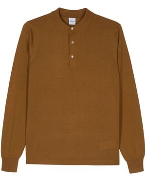 Aspesi Virgin Wool Polo Shirt - Brown