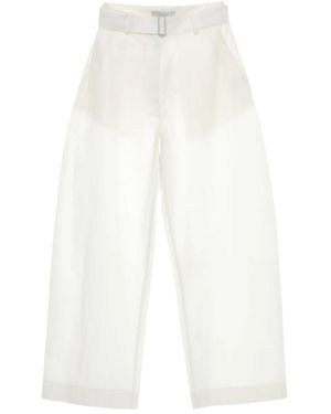 Studio Nicholson Hose Mit Gürtel - Weiß