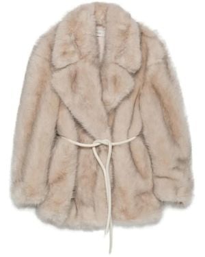Sportmax Rosaria エコファーコート - ナチュラル