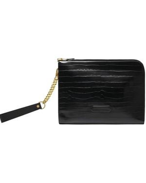 Tom Ford Laptoptas Met Krokodillen-Reliëf - Zwart