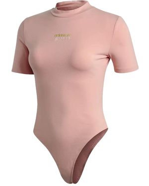 adidas R.Y.V. Logo-Embroidered Short-Sleeve Bodysuit - Pink