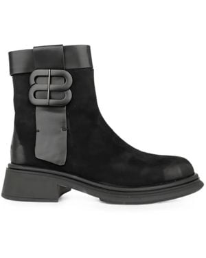 Linda Baumann Botines A Paneles Con Detalle De Hebilla - Negro