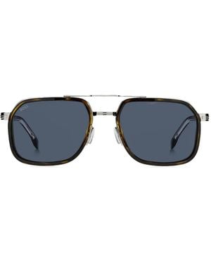 HUGO Havana Pilot Sunglasses - Blue