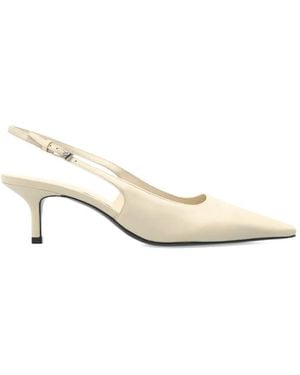Black Suede Studio Lainey Slingback Heeled Pumps - Natural