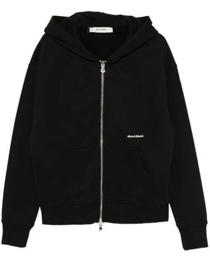 About Blank Logo-Embroidered Hoodie - Black
