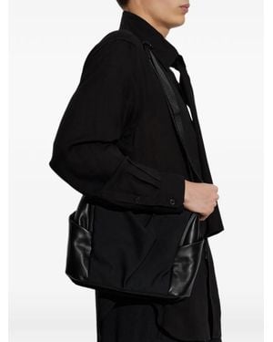 Yohji Yamamoto Gb/Lea/Ny-B Schultertasche Mit Einsätzen - Schwarz