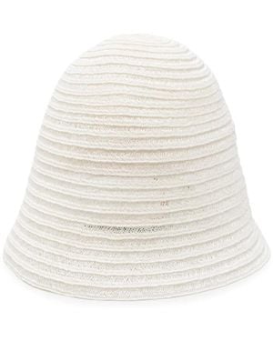 Agnona Cappello Con Placca Logo - Bianco