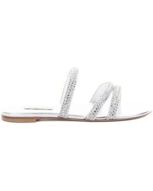 Casadei Crystal-Embellished Sandals - White