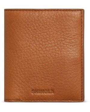 Shinola Coin Bifold Leather Wallet - Brown