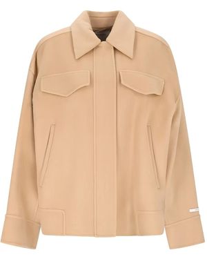Sportmax Flap-Pockets Wool Single-Breasted Coat - Natural