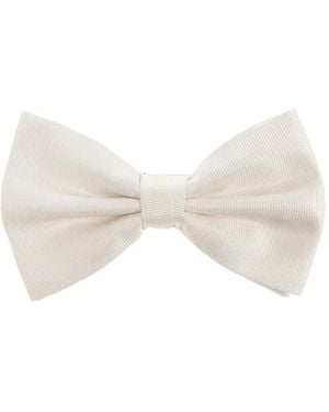 Giorgio Armani Ribbed-Knit Bow Tie - Natural