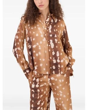 Ottod'Ame Animal-Print Long-Sleeve Shirt - Brown