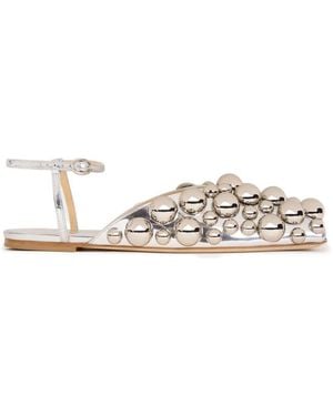 A.W.A.K.E. MODE Vivian Embellished Sandals - White