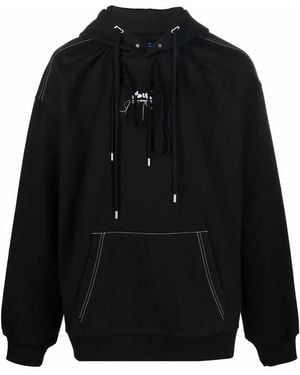 Adererror Logo-Print Long-Sleeve Hoodie - Black