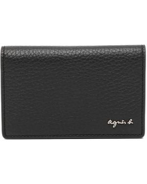 agnès b. Leather Cardholder - Black