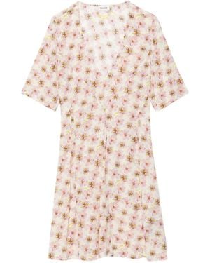 Zadig & Voltaire Robe Courte À Fleurs - Blanc