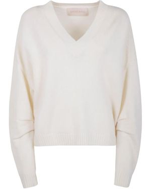 Circus Hotel V-Neck Wool Jumper - White