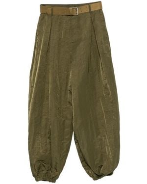 Imperial Belted Pleated Pants - Green
