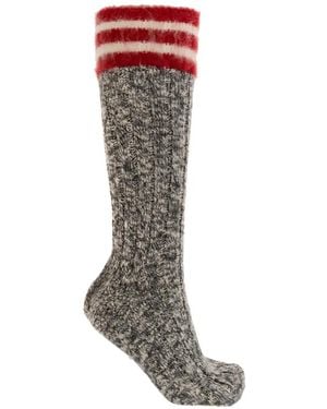 DSquared² Striped Ribbed Socks - Brown