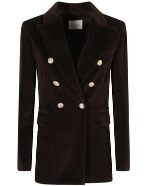 Circolo 1901 Double-Breasted Velvet Jacket - Black