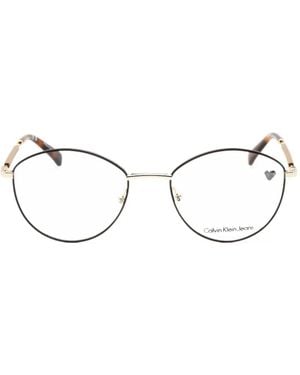 Calvin Klein Round-Frame Glasses - Natural