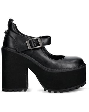 Buffalo Killah Mary Buckles Court Shoes - Black