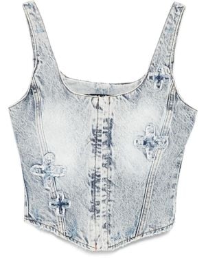 Ksubi Gigi Klassic Kraftwerk Denim Bustier Top - Blue