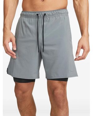Nike Unlined Two-In-One Fitness Shorts - Grey