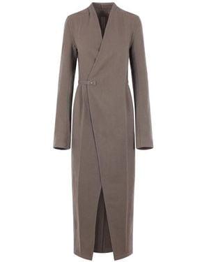 Rick Owens Manteau À Taille Ceinturée - Brown
