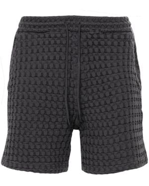 Oas Porto Waffle-Knit Deck Shorts - Grey