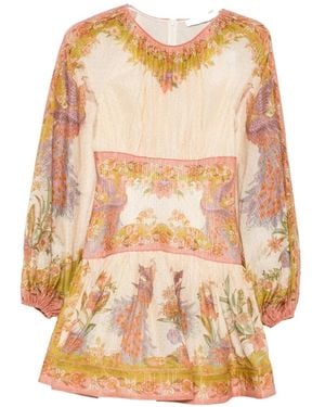 Zimmermann Indra Floral-Print Mini Dress - Natural