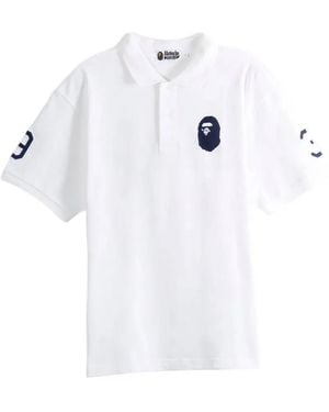 A Bathing Ape Logo-Patch Polo Shirt - White